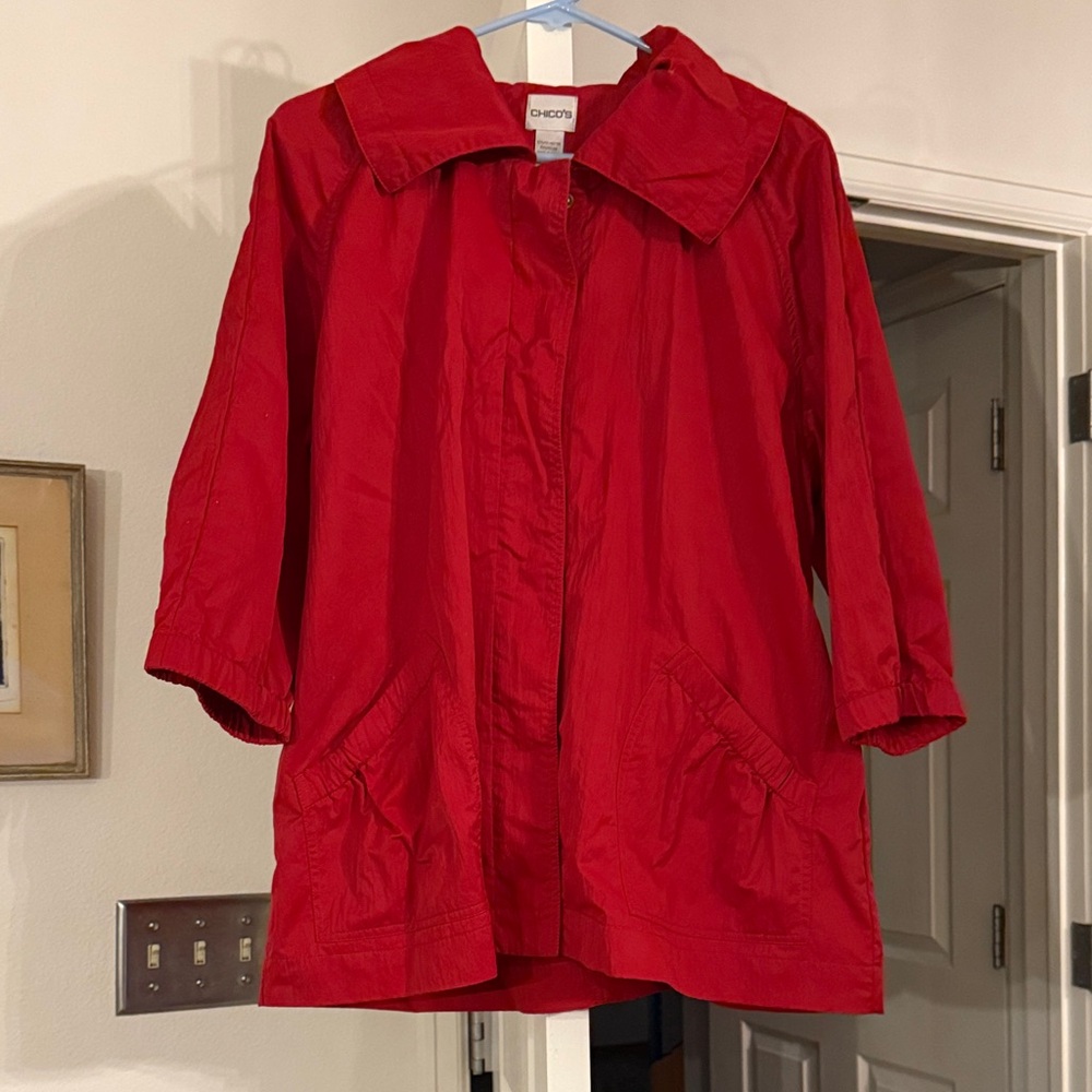 Chico's Vibrant Red Trench Coat